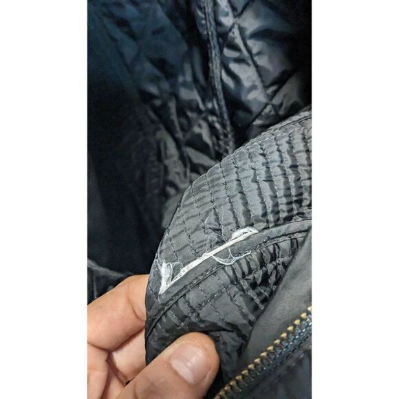 Banana Republic Quilted Moto Coat Jacket Belted Neck Ribbing XS - Picture 10 of 12